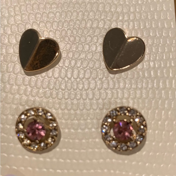 Hearts and Pink Sparkle Earrings, Two Sets of Earrings, New - Picture 9 of 9